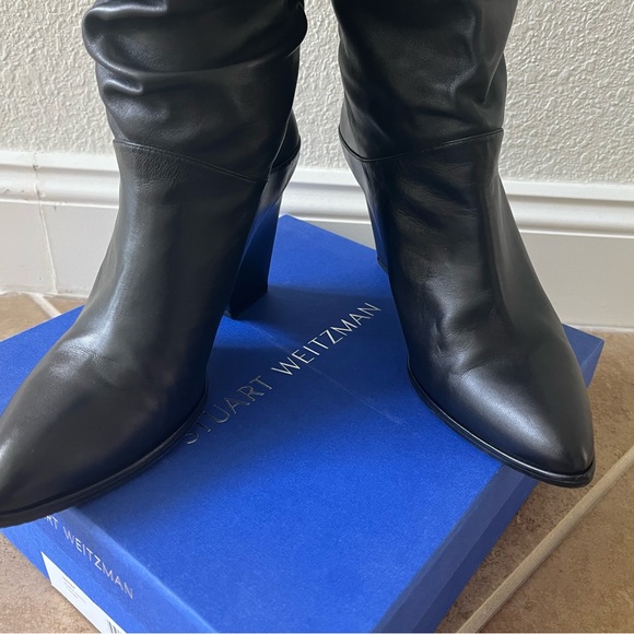 Stuart Weitzman Black Leather Smashing Boots - Picture 5 of 8